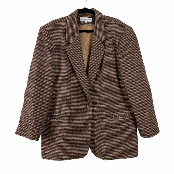 Kristen Blake Women Brown Wool Blend Blazer XL Box Fit Career Office Casual - Picture 2 of 7